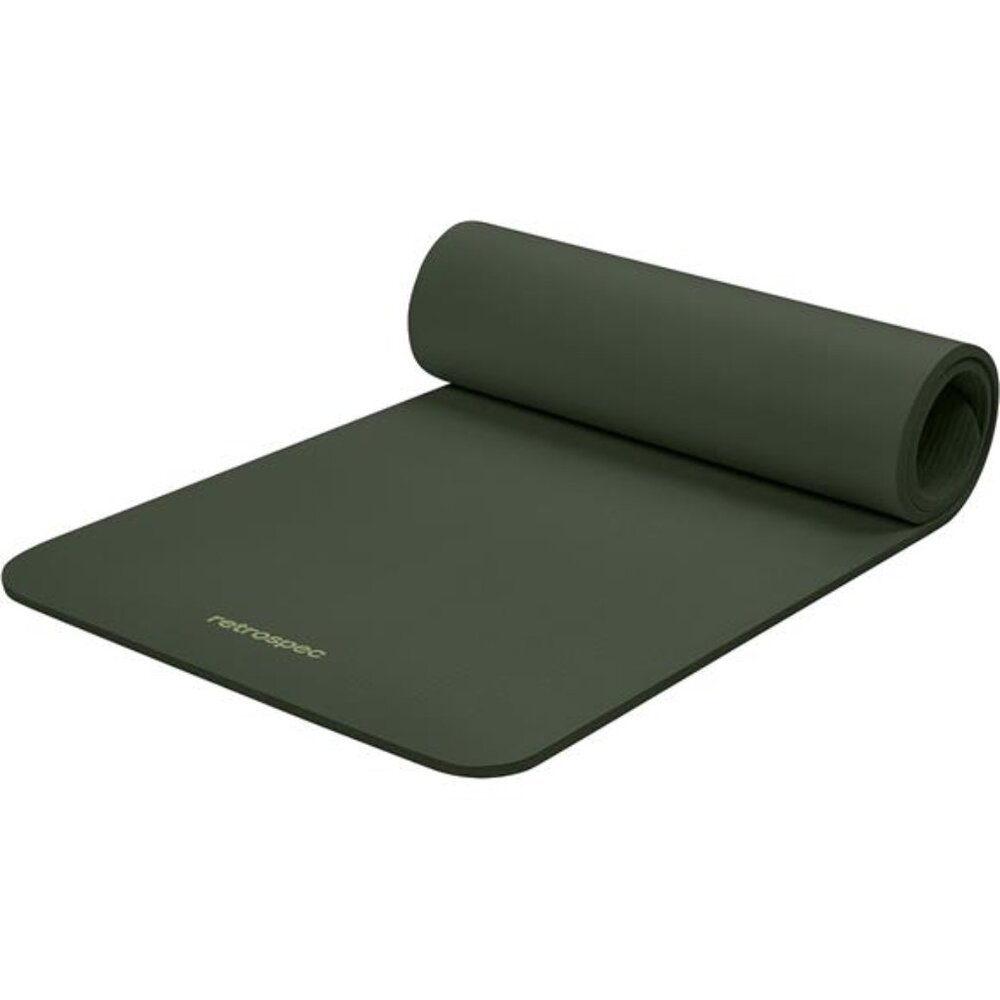 Yoga Mat 1/2" Thick w/Nylon Strap for Men & Women - Non Slip Exercise Mat